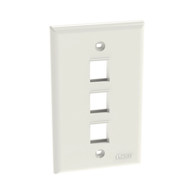 Placa de Pared Vertical, Salida Para 3 Puertos Keystone, Color Blanco Mate - Image 4