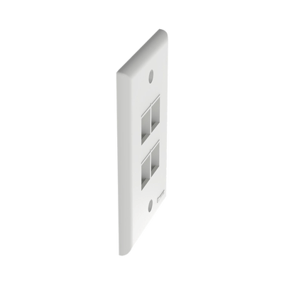 Placa de Pared Vertical, Salida Para 4 Puertos Keystone, Color Blanco - Image 3