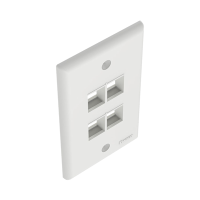 Placa de Pared Vertical, Salida Para 4 Puertos Keystone, Color Blanco - Image 4