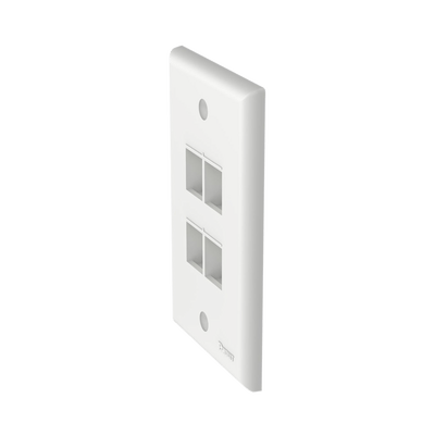 Placa de Pared Vertical, Salida Para 4 Puertos Keystone, Color Blanco - Image 2