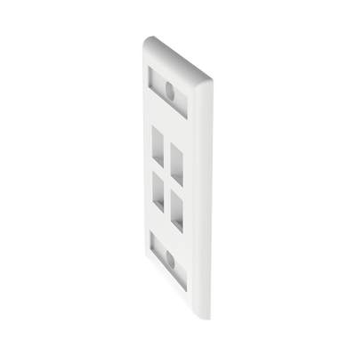 Placa de Pared Vertical, Salida Para 4 Puertos Keystone, Con Espacios Para Etiquetas, Color Blanco - Image 3