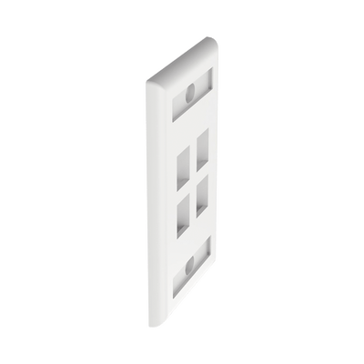 Placa de Pared Vertical, Salida Para 4 Puertos Keystone, Con Espacios Para Etiquetas, Color Blanco - Image 2