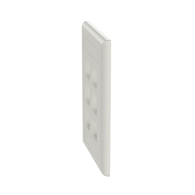 Placa de Pared Vertical, Salida Para 6 Puertos Keystone, Con Espacios Para Etiquetas, Color Blanco Mate - Image 3