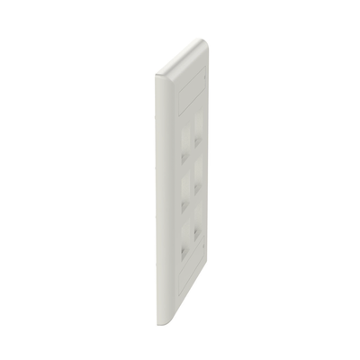 Placa de Pared Vertical, Salida Para 6 Puertos Keystone, Con Espacios Para Etiquetas, Color Blanco Mate - Image 2