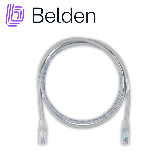 Patch Cord de diámetro reducido Belden C6D1108004 Cat6+ 28 AWG color gris.