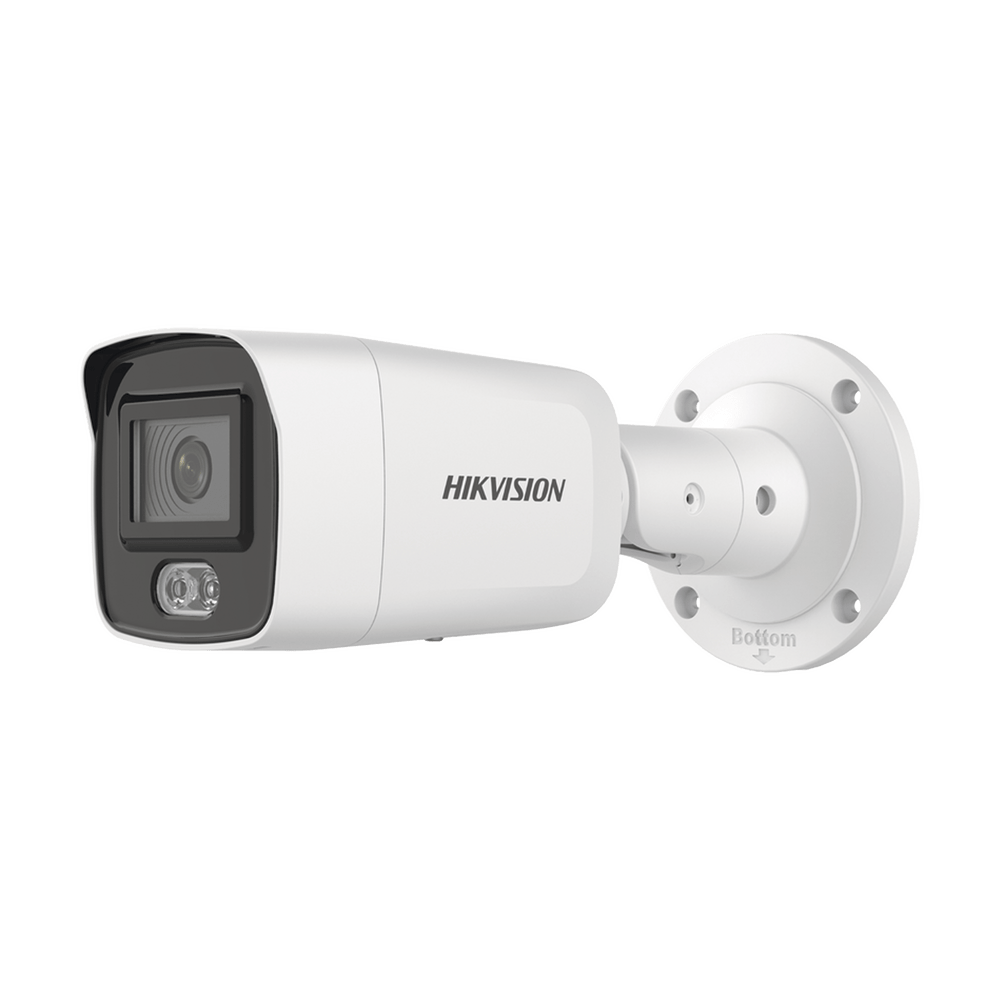 Bala IP 4 Megapixel / Imagen a Color 24/7 (ColorVu) / Lente 2.8 mm / Luz Blanca 40 mts / Exterior IP67 / WDR 130 dB / Audio y Alarma I/O / Captura Facial / ONVIF / Micro SD