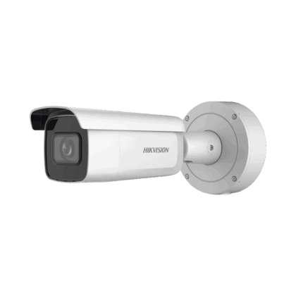 Bala IP 4 Megapixel / Lente Mot. 2.7 a 13.5 mm / 60 mts IR EXIR / Exterior IP67 / IK10 / Anticorrosivo / WDR 120 dB / PoE + / Micro SD / 4 Analíticos: AcuSense, Deteccion Facial, Conteo de Personas por Cruce y Zona