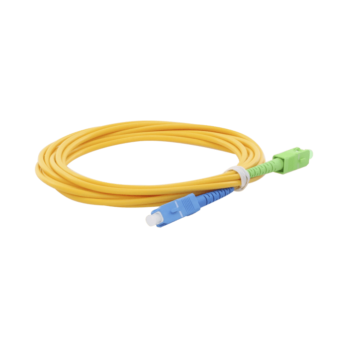 Jumper de Fibra Óptica Monomodo SC/UPC-SC/APC Simplex, color amarillo, 3 metros, 3 mm