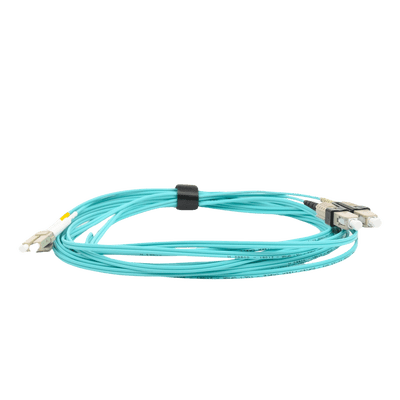 Jumper de Fibra Óptica Multimodo 50/125 XGLO OM3, LC-SC Duplex, OFNR, Color Aqua, 5 Metros - Image 3