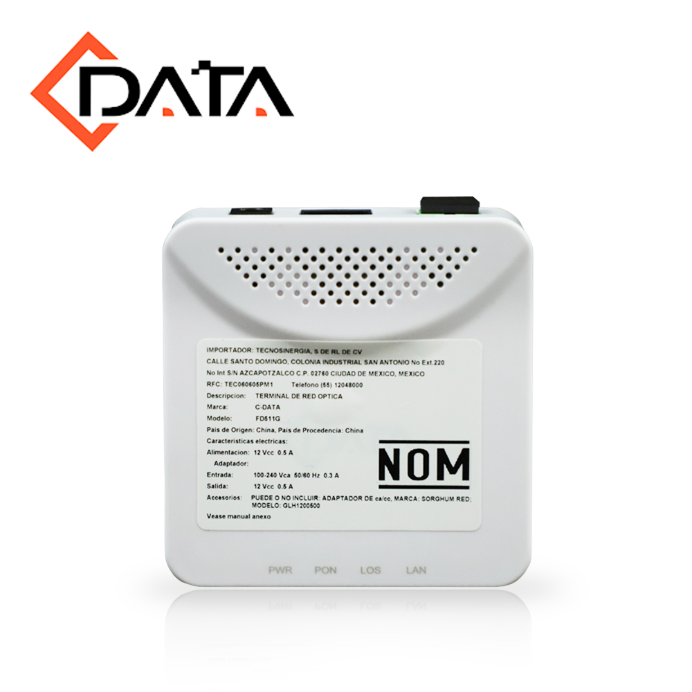 GPON ONT-ONU C-DATA FD511G / 1 PUERTO GPON SC-APC / 1 PUERTO GIGABIT ETHERNET / ALIMENTACIÓN 12VDC / DOWNSTREAM 2.48GBPS / UPSTREAM 1.24GBPS / HOGAR Y OFICINA (PARA ESCRITORIO).