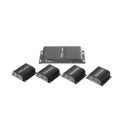 Kit Divisor y Extensor HDMI (Extender Splitter)  / Divide 1 Fuente HDMI a 4 Pantallas / Extiende la señal HDMI hasta 40 m / Resolución 1080P @ 60 Hz / Cat 6/6a/7 / Cero Latencia / Salida Loop en el Tx / IR / Alimente solo el Tx (PoC). - Image 4