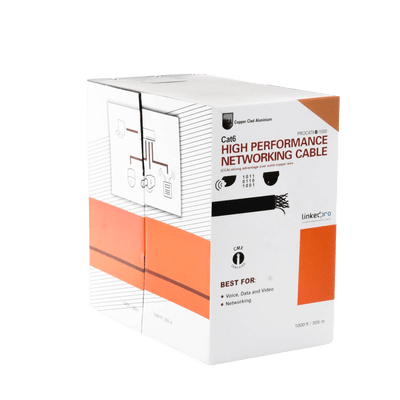 Bobina de Cable de 305 m (1000 ft) Cat6 aleacción de Cobre y Aluminio (CCA), color Negro Versión Económica. Uso en interior. - Image 3