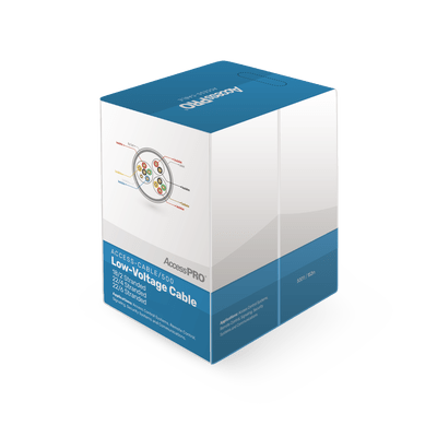 Bobina de 152 metros de cable compuesto de, 6 y 4 conductores calibre 22 y 2 Conductores calibre 18, para aplicaciones de control de acceso