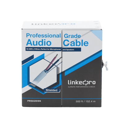 Cable para audio profesional calibre 18 en 2 hilos 100% cobre, BLINDADO perfecto para bocinas y micrófonos, bobina de 152 m - Image 2