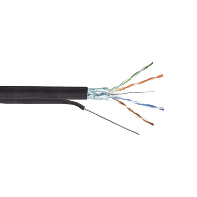 Bobina de cable FTP con Mensajero de Acero de 305 m Cat6+ CALIBRE 23, color negro, para aplicaciones en video vigilancia y redes de datos / Uso en Intemperie y aplicaciones Aéreas - Image 3