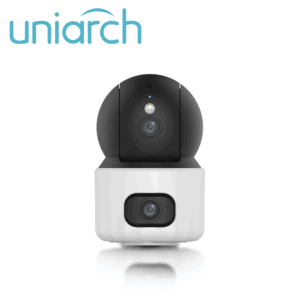 CAMARA IP DOBLE LENTE WIFI UNIARCH UHO-S3S-M33D / 3MP+3MP / LENTES 4MM / DWDR / IR10M / LUZ-CALIDA (DUAL-LIGHT) / MICROSD512GB / MICROFONO+ALTAVOZ-INTEGRADO / HUMAN-BODY-DETECTION / DETECCION-VEHICULO-MASCOTA-LLANTO / USB-C / INTERIOR / SERIE PANDA