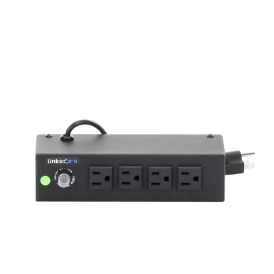 Tomacorriente de 4 Contactos (NEMA 5-15R) Voltaje Entrada/Salida: 120Vca/10A Max. Opción de Instalación en Escritorio o Pared