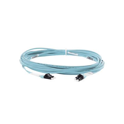 Jumper de Fibra Optica Multimodo 50/125 OM4, LC-LC Duplex, OFNR (Riser), Color Aqua, 10 Metros - Image 2