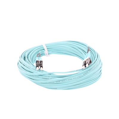 Jumper de Fibra Optica Multimodo 50/125 OM4, LC-LC Duplex, OFNR (Riser), Color Aqua, 20 Metros - Image 4