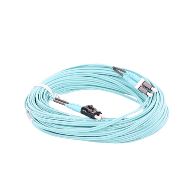 Jumper de Fibra Optica Multimodo 50/125 OM4, LC-LC Duplex, OFNR (Riser), Color Aqua, 20 Metros - Image 2