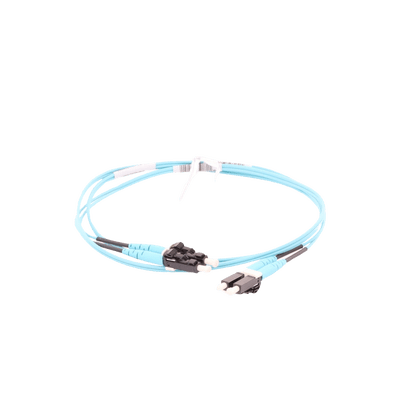 Jumper de Fibra Optica Multimodo 50/125 OM3, LC-LC Duplex, OFNR (Riser), Color Aqua, 2 Metros - Image 2