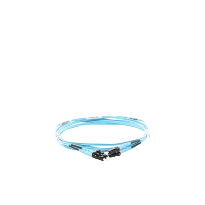 Jumper de Fibra Optica Multimodo 50/125 OM3, LC-LC Duplex, OFNR (Riser), Color Aqua, 3 Metros - Image 3