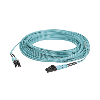 Jumper de Fibra Optica Multimodo 50/125 OM3, LC-LC Duplex, OFNR (Riser), Color Aqua, 15 Metros - Image 3