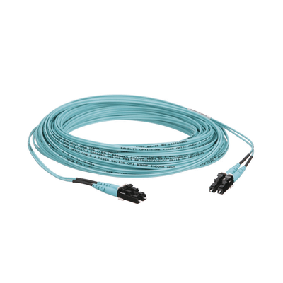 Jumper de Fibra Optica Multimodo 50/125 OM3, LC-LC Duplex, OFNR (Riser), Color Aqua, 15 Metros - Image 2