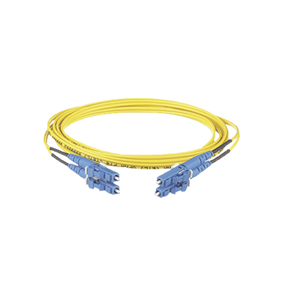 Jumper de Fibra Optica Monomodo 9/125 OS2, LC-LC Duplex, OFNR (Riser), Color Amarillo, 10 Metros