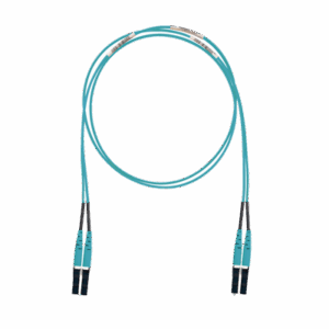 Jumper de Fibra Optica Multimodo 50/125 OM3, LC-LC Duplex, LSZH (Cero Halógenos), Color Aqua, 3 Metros