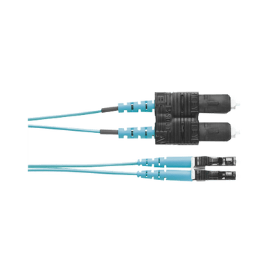 Jumper de Fibra Optica Multimodo 50/125 OM3, LC-SC Duplex, OFNR (Riser), Color Aqua, 2 Metros - Image 2