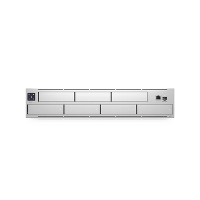 NVR PRO UniFi Protect, con bahía  para 7 discos duros, almacena hasta 20 cámaras 4k o 60 cámaras 1080p, pantalla táctil