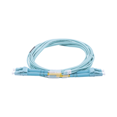 Jumper de Fibra Óptica Multimodo OM3 50/125 LC-LC OFNR (Riser), 2.0 mm, Dúplex, Aqua, 3 metros - Image 2
