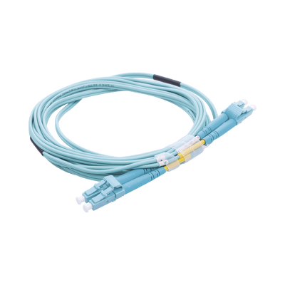 Jumper de Fibra Óptica Multimodo OM3 50/125 LC-LC OFNR (Riser), 2.0 mm, Dúplex, Aqua, 3 metros - Image 3