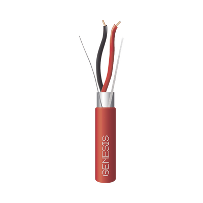 Bobina de 152 Metros de Alambre / 2 x 18 AWG / Riser / BLINDADO / Tipo FPLR / Color Rojo / Para Aplicaciones en Sistemas de Detección de Incendio y Sistemas de Evacuación