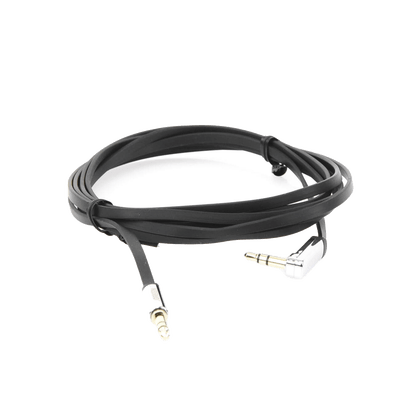 Cable Auxiliar Plano 2 Metros / Conector 3.5mm a 3.5mm / Macho-Macho / Recto a Angulo / Ángulo de 90° en una de sus Puntas / Color Negro - Image 3