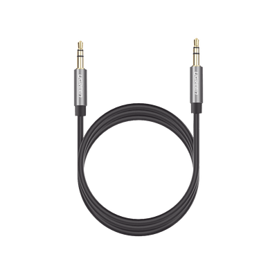 Cable Auxiliar 5 Metros / Conector 3.5mm a 3.5mm / Macho a Macho / Cubierta de TPE / Carcasa de Aluminio / Color Negro - Image 2