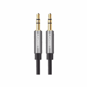 Cable Auxiliar 5 Metros / Conector 3.5mm a 3.5mm / Macho a Macho / Cubierta de TPE / Carcasa de Aluminio / Color Negro