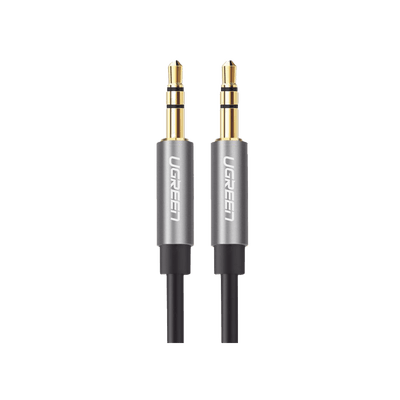 Cable Auxiliar 5 Metros / Conector 3.5mm a 3.5mm / Macho a Macho / Cubierta de TPE / Carcasa de Aluminio / Color Negro