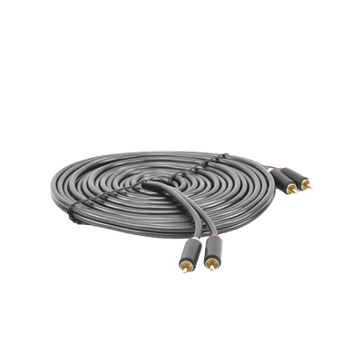 Cable de Audio 2 RCA Macho a 2 RCA Macho / 5 Metros / Color Negro / Alta Calidad / Anillos de goma para asegurar un agarre firme al instalar o quitar el cable - Image 2