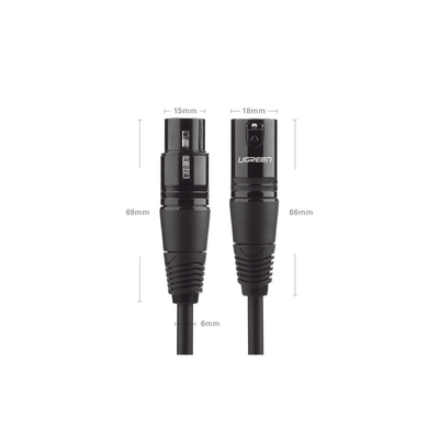 Cable para Micrófono XLR Tipo Canon Macho a Hembra / 10 Metros / Plug & Play / Antiinterferencias / Triple Blindaje / Alta Calidad / Color Negro - Image 4