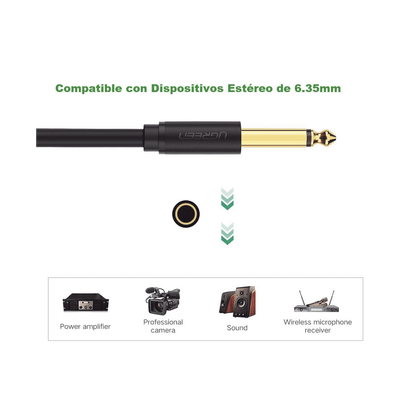 Cable para Micrófono Plug 6.35 mm (1/4 Inch) Macho a XLR Canon Hembra / Núcleo de Cobre / 5 Metros / Alta Calidad / Color Negro - Image 4