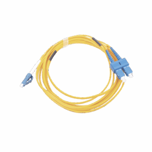 Jumper de Fibra Óptica Monomodo 9/125 LC/UPC-SC/UPC, PVC, 2.0 mm, Dúplex, amarillo, 3 metros