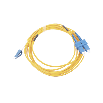 Jumper de Fibra Óptica Monomodo 9/125 LC/UPC-SC/UPC, PVC, 2.0 mm, Dúplex, amarillo, 3 metros