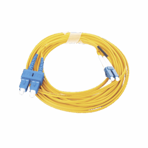 Jumper de Fibra Óptica Monomodo 9/125 LC/UPC-SC/UPC, PVC, 2.0 mm, Dúplex, amarillo, 5 metros