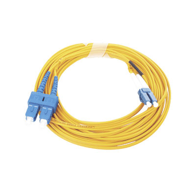 Jumper de Fibra Óptica Monomodo 9/125 LC/UPC-SC/UPC, PVC, 2.0 mm, Dúplex, amarillo, 5 metros
