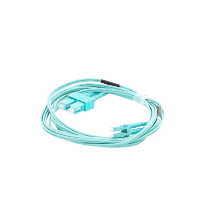 Jumper de Fibra Óptica Multimodo OM3 50/125 LC-SC OFNR (Riser), 2.0 mm, Dúplex, Aqua, 3 metros - Image 3