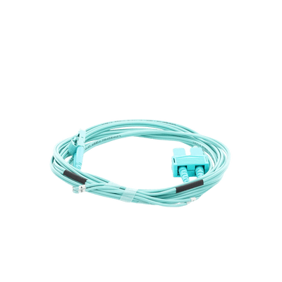 Jumper de Fibra Óptica Multimodo OM3 50/125 LC-SC OFNR (Riser), 2.0 mm, Dúplex, Aqua, 3 metros - Image 2