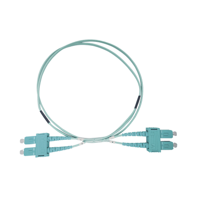 Jumper de Fibra Óptica Multimodo OM3 50/125 SC-SC OFNR (Riser), 2.0 mm, Dúplex, Aqua, 3 metros