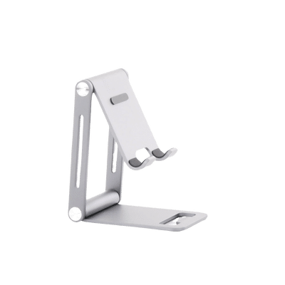 Soporte para Teléfono Celular de Aluminio | Angulo Ajustable | Amplia Compatibilidad con dispositivos de 4.7'' a 7.9'' | Antideslizante | Antiarañazos | Plegable | Color Gris. - Image 4